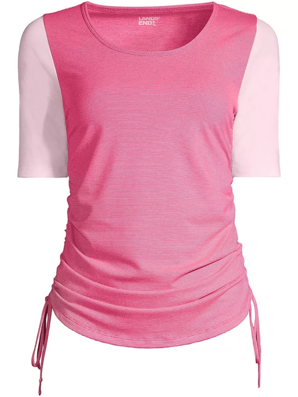 NWT Lands' End Women's Power Performance Elbow Sleeve Drawstring Top Size Small